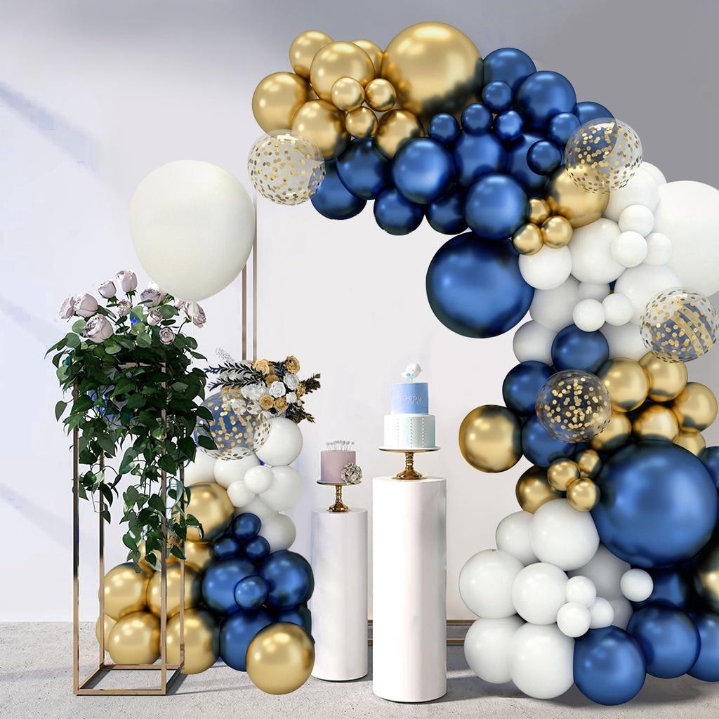Темно-синие золотые шарики-макаруны гирлянда арка комплект свадьба день рождения вечеринка декор конфетти латексные шары для детей декор для детского душа