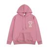 Unisex Oversized Hooded Sweatshirt With Embroidered Heart Design Casual Long Sleeve Cotton Blend