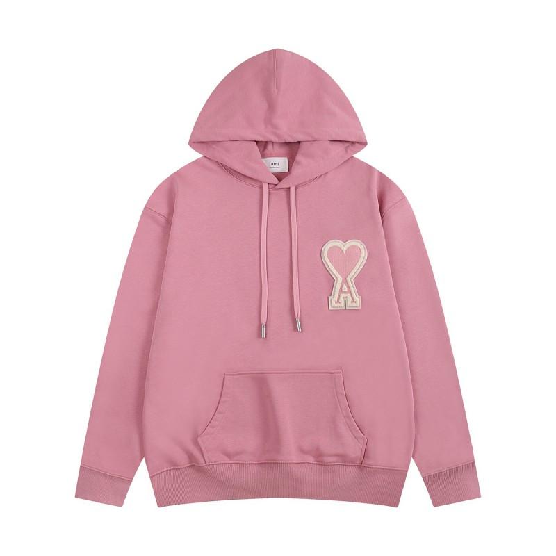 Unisex Oversized Hooded Sweatshirt With Embroidered Heart Design Casual Long Sleeve Cotton Blend