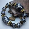 Natural Ice Flower Agate Chalcedony Beads Bracelet for Men Women Unisex Healing Stone Jewelry