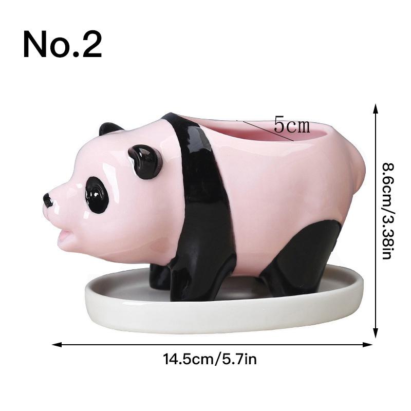 Керамический цветочный горшок с пандой, сочный горшок, кашпо для животных, домашний декор, настольные украшения, бонсай, горшок для растений, украшение сада