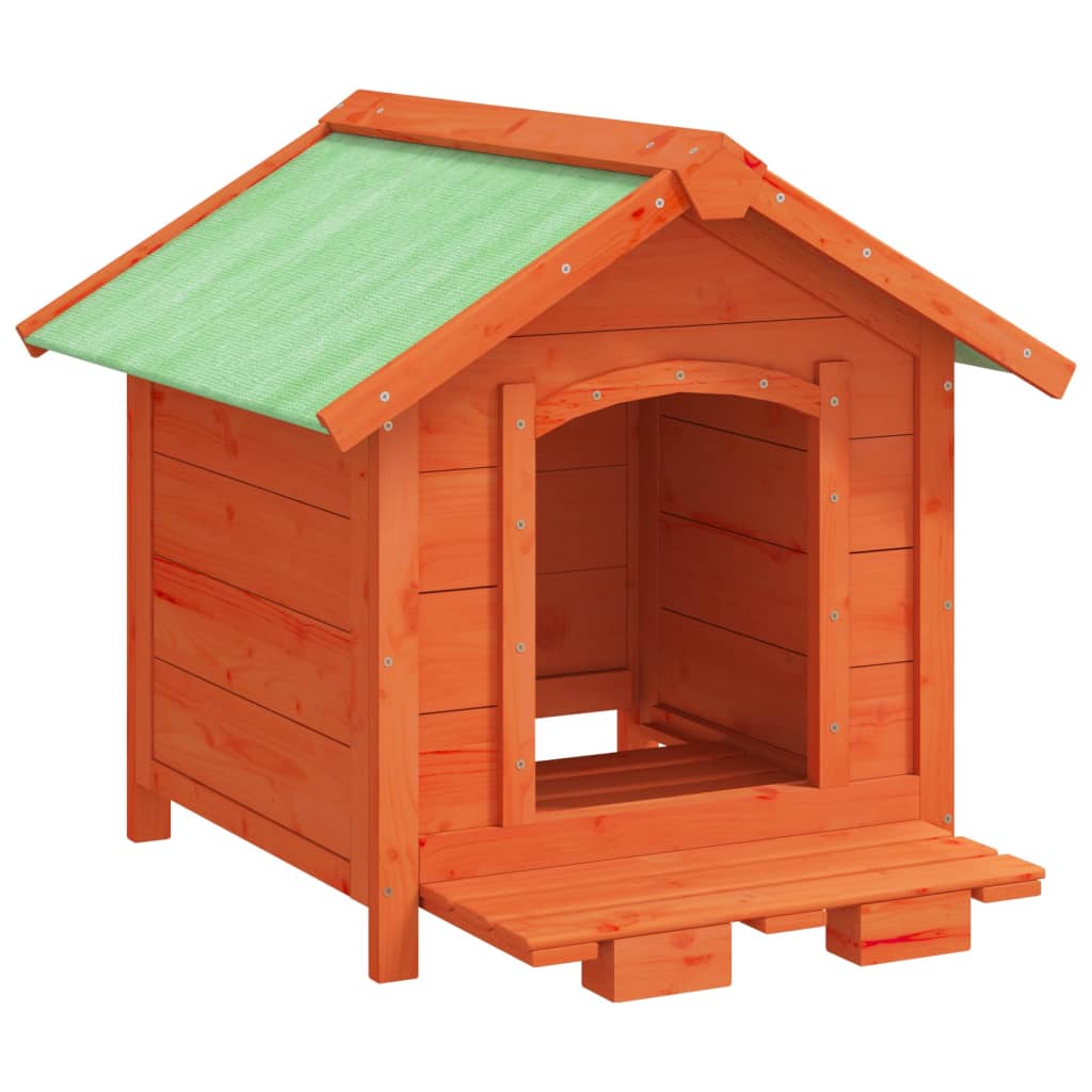 Dog House Brown 65x65x61.5 cm Solid Pine Wood