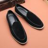 Модные мужские замшевые лоферы, повседневная кожаная обувь для улицы, обувь для отдыха и офиса для мужчин, мокасины для вождения, слипоны, мягкие, черные, бежевые