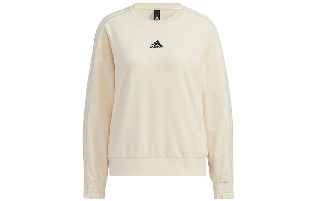 Adidas Sweatshirts Women's Ecru Crew Neck Moderate Regular HG1842