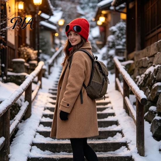 Warm Hat for Most Head Sizes 2Pcs Fleece Lined Hats with Goggles, Winter Knit Casual Accessory Outdoor Activities Hats, Windproof Skiing Caps