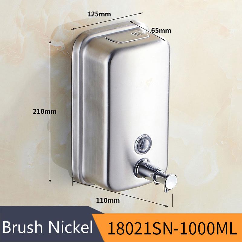 BlackLiquid Soap Dispensers Wall Sabonet 304 Stainless Steel Wall Mounted Bathroom Liquid Hand Soap Dispenser Kitchen Fitting
