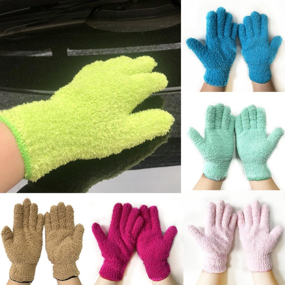 1 Pair Household Microfiber Car Care Coral Fleece Removal Cleaner Dust Remover Cleaning Glove