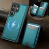 Leather Phone Case for Samsung Galaxy S26 Ultra S25 Edge S24 Plus S23 FE S22 S21 S20 Note20 Detachable Magnetic Card Slot Wallet