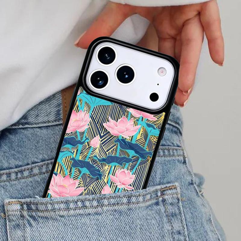 Чехол для телефона с цветком лотоса для iPhone 17ProMax 12 13 14 15 16e 17 Pro Max Plus Air Cover