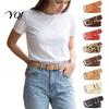 European Style Party Belts Leopard Print Waist Belt, Women Faux Leather Belt with Pin Solid Color for Coats Buckle, Stylish Jeans Shirts Dresses