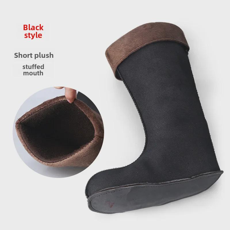 Men's High Tube Warm Rain Boots with Cotton and Velvet Lining