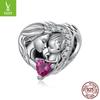 S925 Silver Mother And Child Family Beads, Wind Mother'S Day Diy Bracelet Accessories Loose Beads