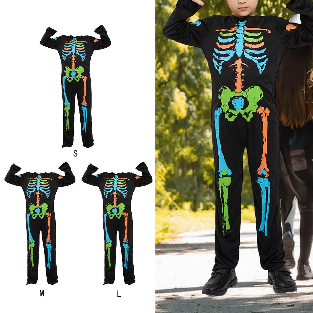 Boys Halloween Skeleton Costume Cosplay Children Clothing for Stage Performances
