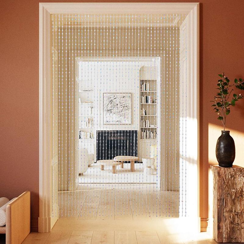 WTEMPO Блестящие Звезды Бисерная Занавеска Имитация Кристалла Дверные Бусины Занавески Подвесные Дверные Нитяные Занавески Идеально для Двери и Окна Гостиной Свадьбы