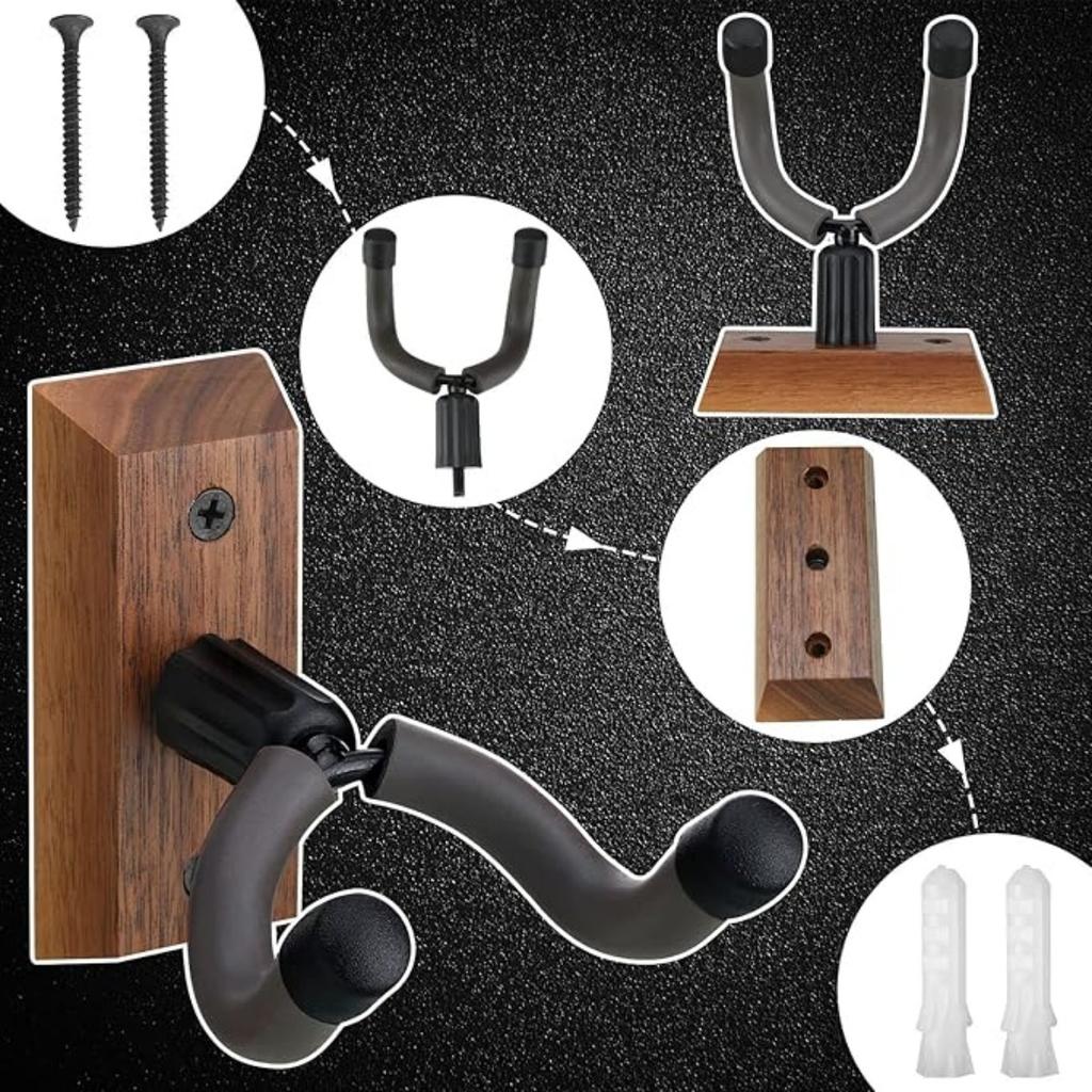 2 Pcs Gun Rack Crossbow Hanger for Wall Vertical Wall Mount Hardwood Gun Holder Compound Bow Hanger Holder Displays Rack Shotgun Hooks Rifle Storage