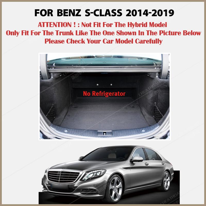 Коврик в багажник автомобиля для Benz S class W222, четырехдверный, немасляно-электрический гибрид, 2014 г., коврик для багажника, внутренние детали