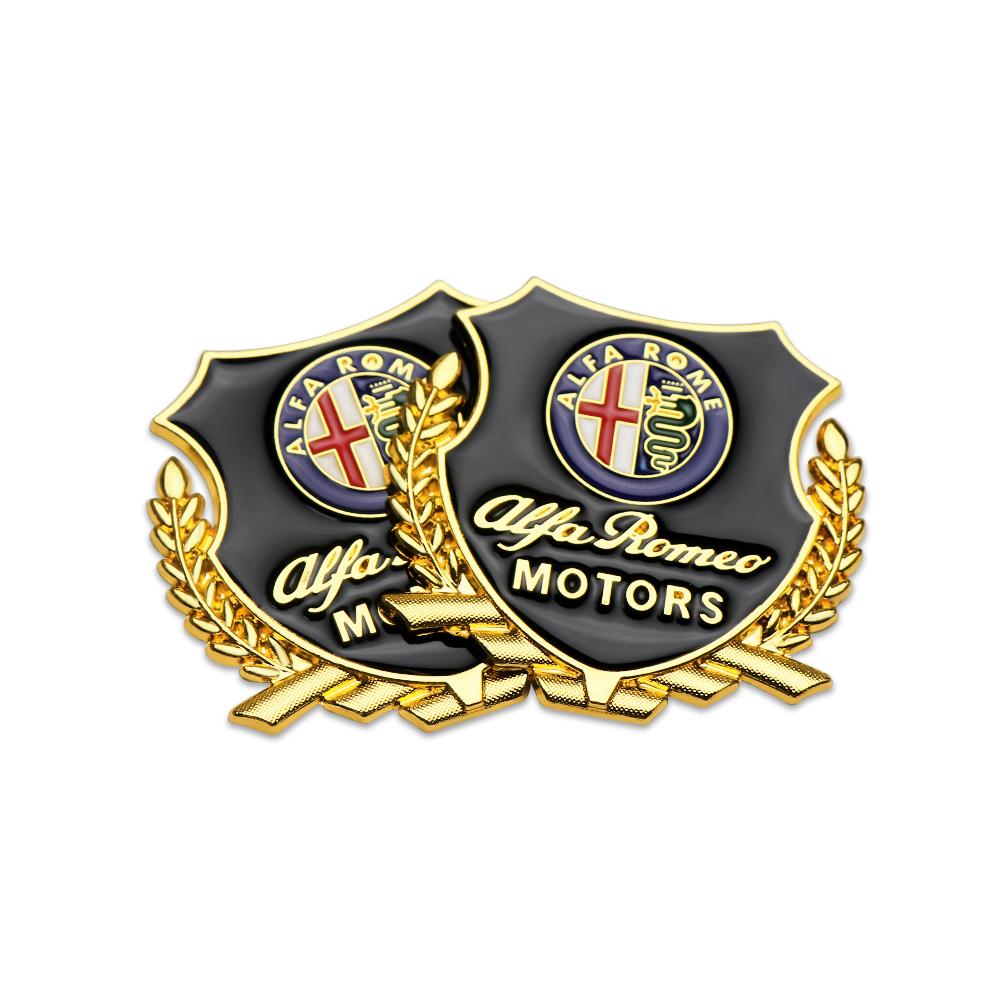 1/2pcs Car Metal Badge Sticker Markings Decor Body Car Accessories For Alfa Romeo Giulia Stelvio Tonale Giulietta Disco Volante jhb633