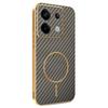 Phone Case For Xiaomi Redmi Note 13 Pro 5G/Poco X6 5G/X6 Neo 5G Carbon Fiber Textured Electroplated TPU Back Cover