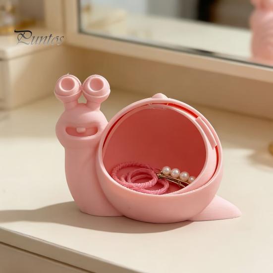 Компактный контейнер для хранения, милая коробочка-улитка, 3D-печатный оригинальный сувенир, шкатулка для безделушек и украшений с крышкой, забавный настольный органайзер для резинок, маленький