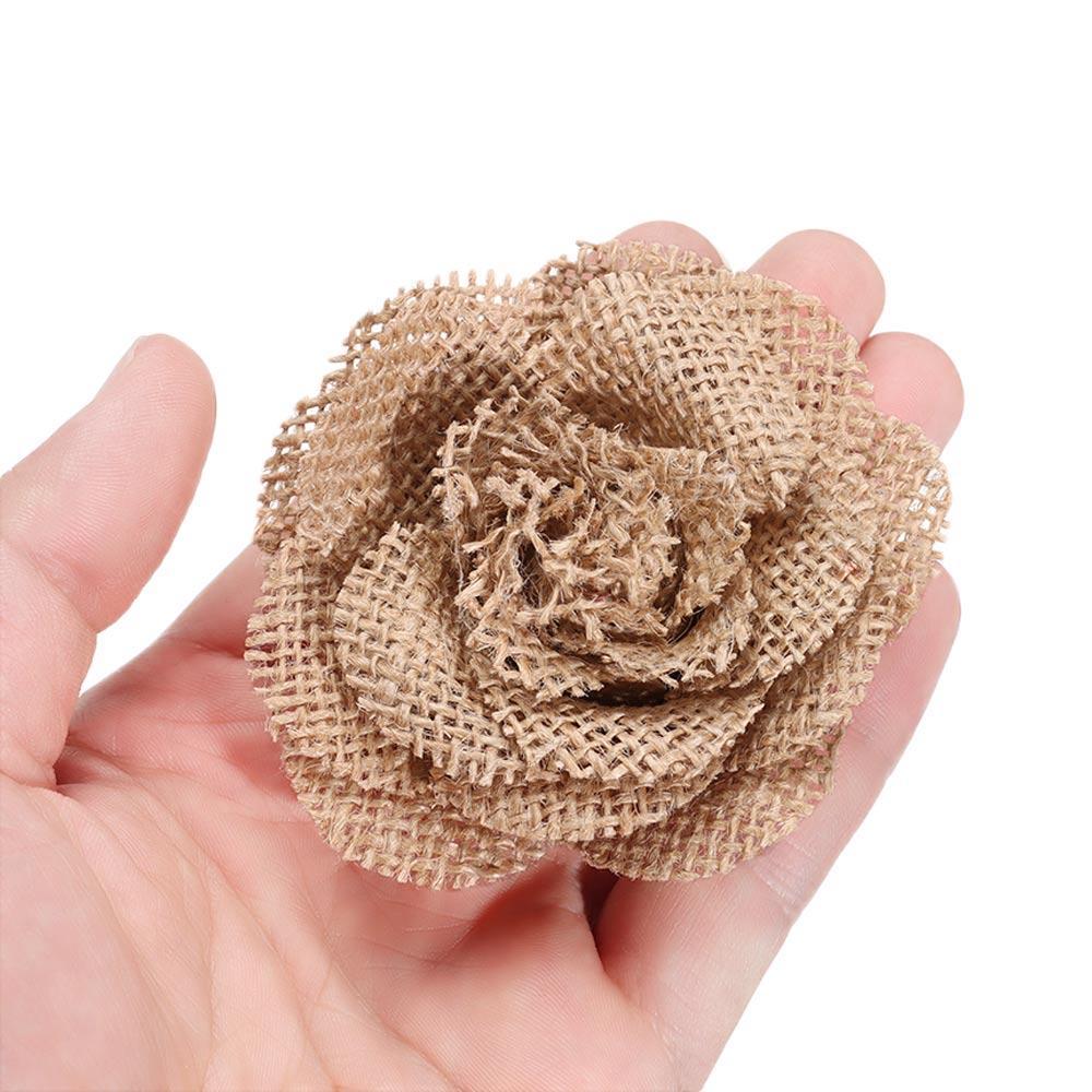 Party Supplies Home Decor Retro Wedding Decoration Jute Burlap Natural Hessian Handmade Flowers