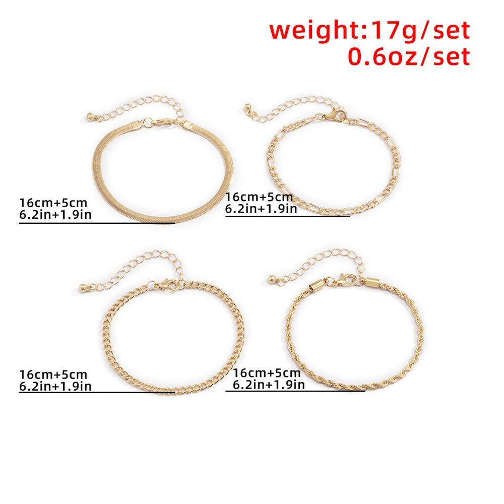 Браслеты Девушка Цепочка на руку Многослойный Пляжный Браслет Женский Браслет Золотой Браслет Набор Змеиная Цепочка