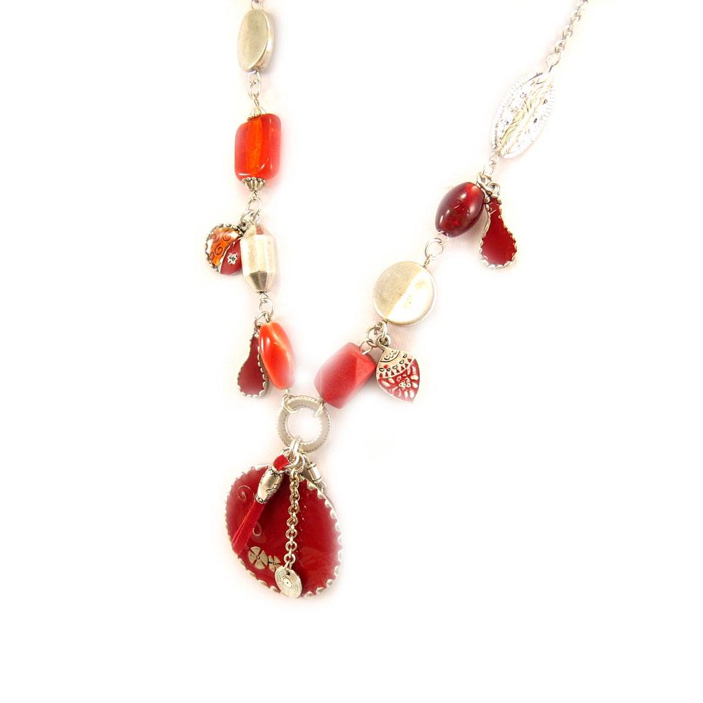 Les Trésors De Lily [E5753] - Дизайнерское колье «Воспоминания о прошлом», красное серебро