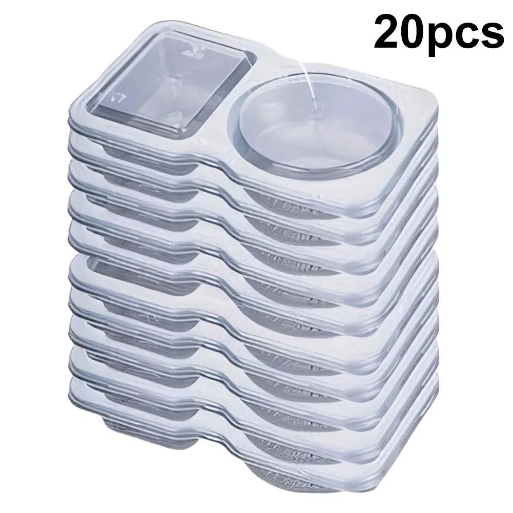Double Compartment Transparent Dressing Containers Reusable Stackable Storage Snack Containers Disposable for Home School