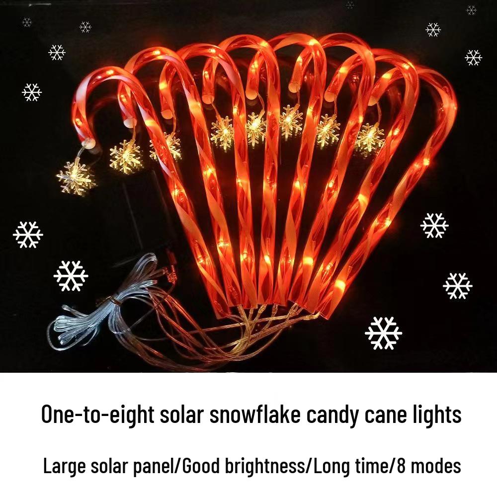 Solar Candy Cane Christmas Lights: Outdoor Waterproof Decorative Star Lights for Lawn and Landscape