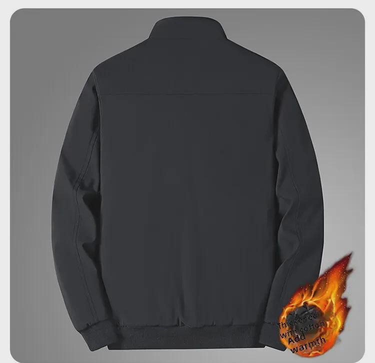 Мужская теплая хлопковая куртка с воротником-стойкой - повседневное пальто большого размера Cross-Border для людей среднего и пожилого возраста