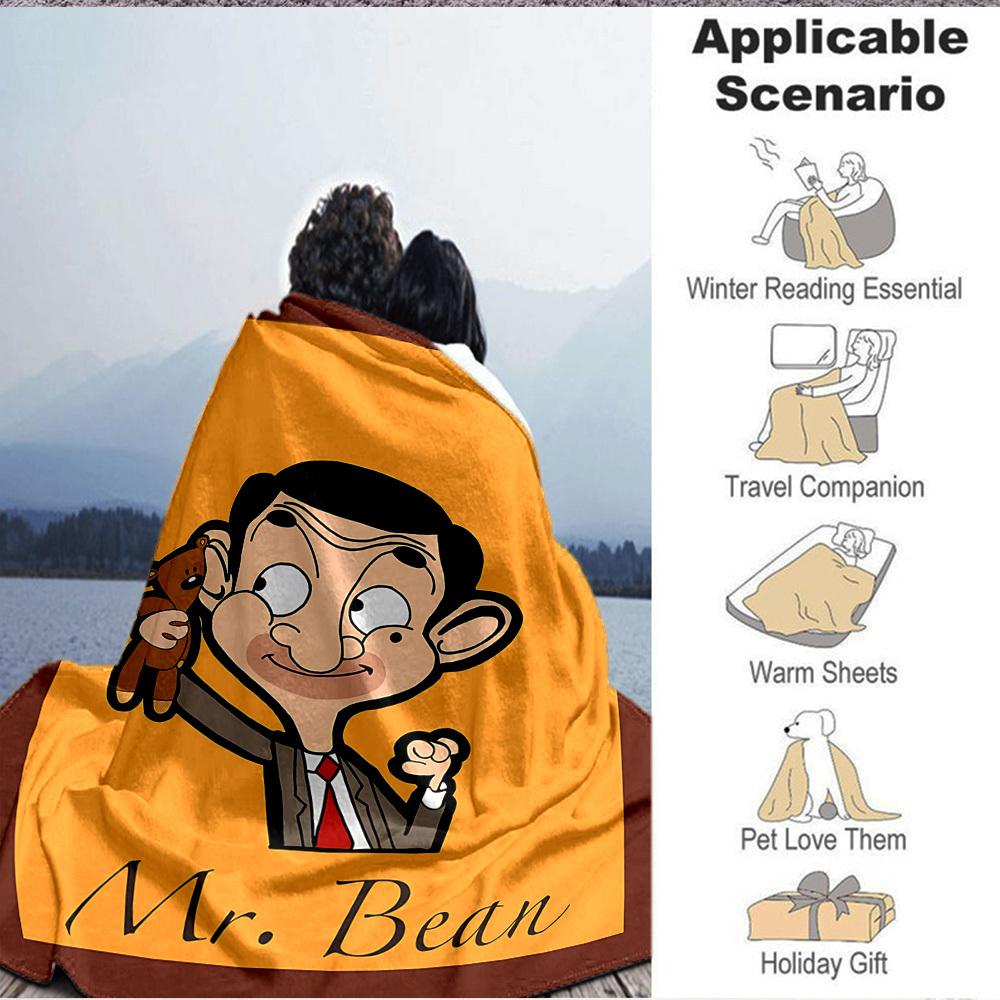 1pc Mr. Bean Blanket Versatile for Couch, Office Bed