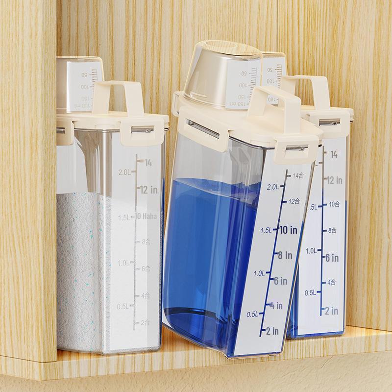 Ведро для хранения моющего средства для стирки из пластика с крышкой - герметичный контейнер для стирального порошка