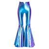 Костюм для танца на конкурсе красоты для девочек, металлические брюки-клеш, дизайн с разрезом на ноге, наряд для сценического выступления, соревновательный наряд