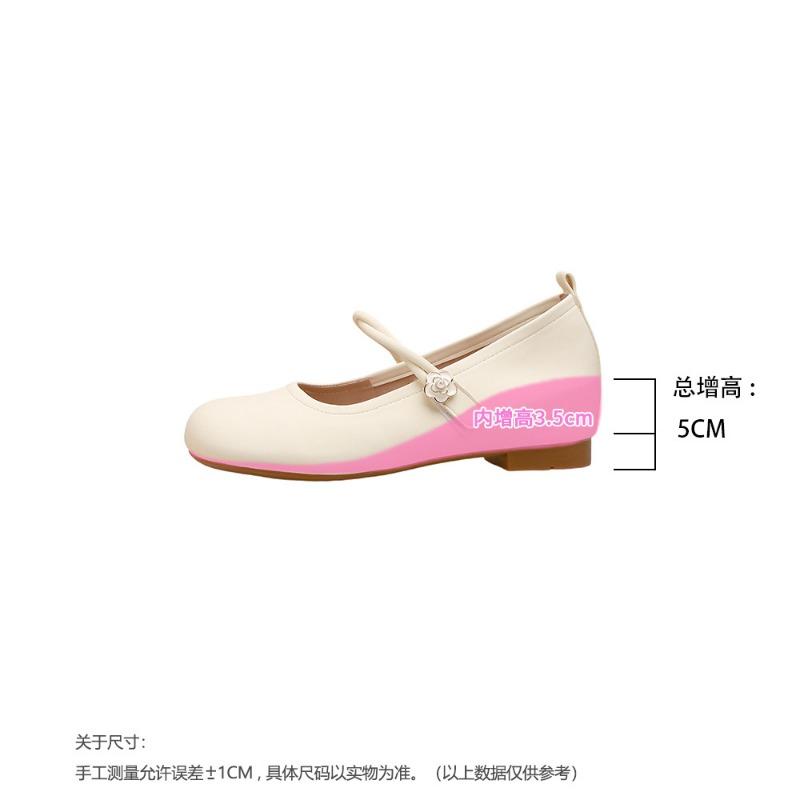Inner Height-increasing Soft-soled Mary Jane Shoes Women's Summer New Silver High-end One-word Single Shoes