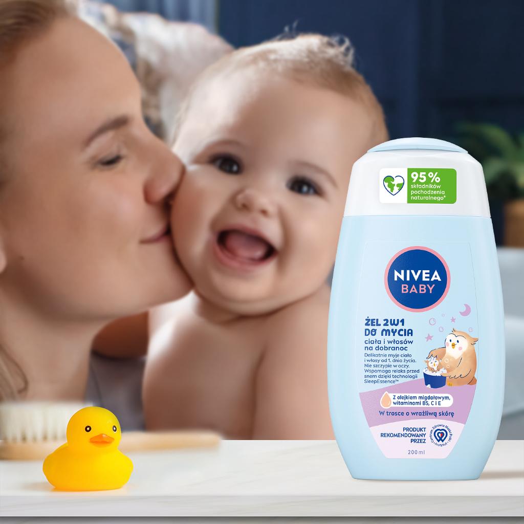 090436 Nivea Baby Wash And Shampoo 2In1 For Body And Hair Bedtime 200