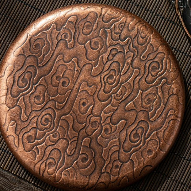 Ретро Сплав Подставка Поднос для Чайной Чашки Круглый Японский Стиль Аксессуары для Чайной Церемонии Подставки Подставка Коврик Кунг-Фу Чайная Церемония