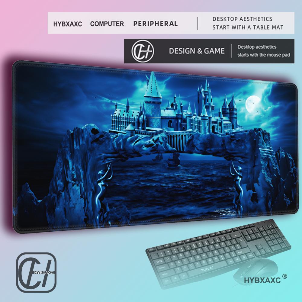 HYBXAXC Темный Фэнтезийный Замок Игровой Коврик для Мыши Толстый Нескользящий Заблокированный Край Расширенный Настольный Коврик для Офиса Игры