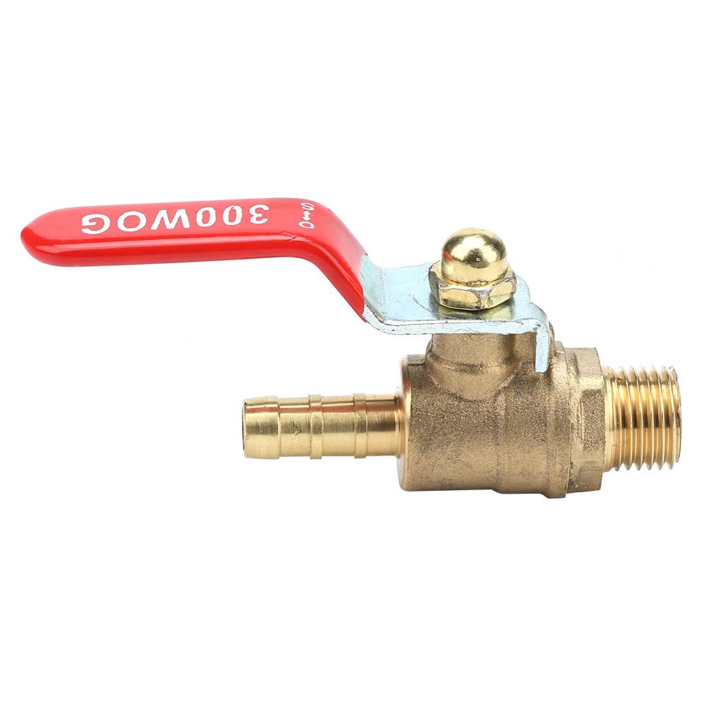 G1Celsius4   Male to 8Celsius10Celsius12mm Hose Barb   Valve Green Lever Handle Thicken Brass Valve(8mm)