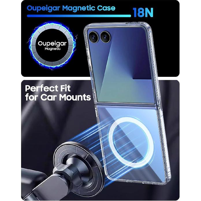 Suitable for Samsung ZFlip 20% off foldable phone case, transparent magnetic protective cover zflip7, airbag anti-drop, anti-yellowing, anti-scratch