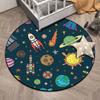 Круглый напольный коврик с мультяшным узором, ковер с принтом планеты астронавтов, украшение для дома, гостиной, противоскользящий коврик, дверной коврик