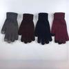 Adult Imitation Cashmere Monochrome Thermal Touch Screen Knitted Gloves Men's Thickened Outdoor Riding Winter Models