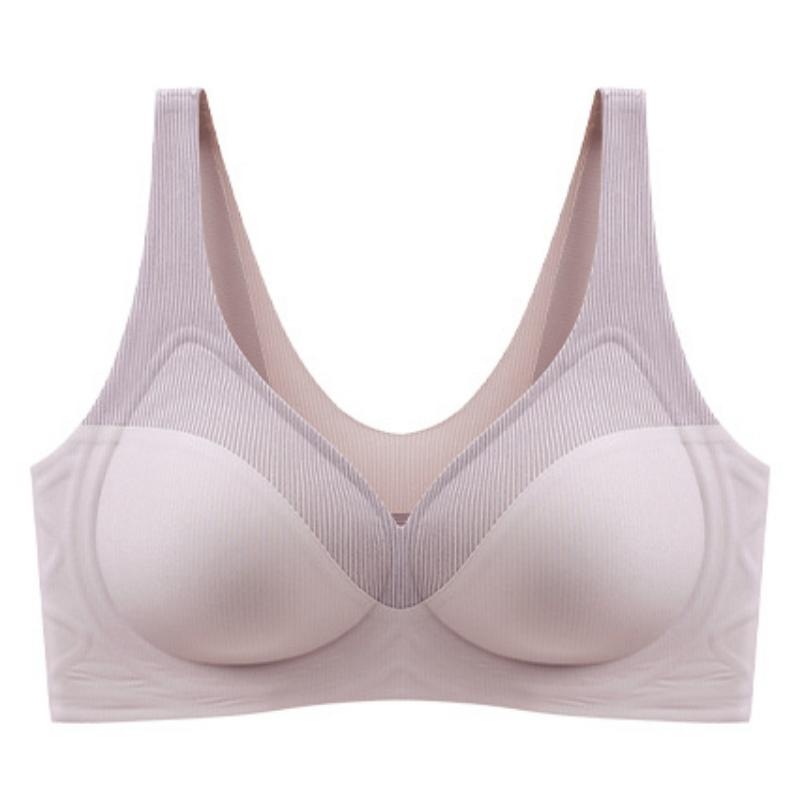 One-piece Non-marking Underwear for Women with Gathered and Fixed Cups with Soft Support and No Steel Ring Bra