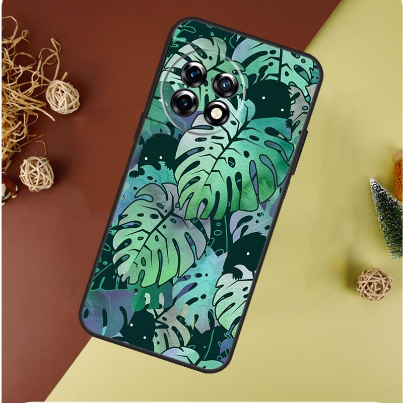 Tropical Monstera Leaves For OnePlus 13 13R 12 12R 11 9 10 Pro 8T 9RT 10T 10R N20 N30 Nord CE 2 3 4 Lite Phone Case