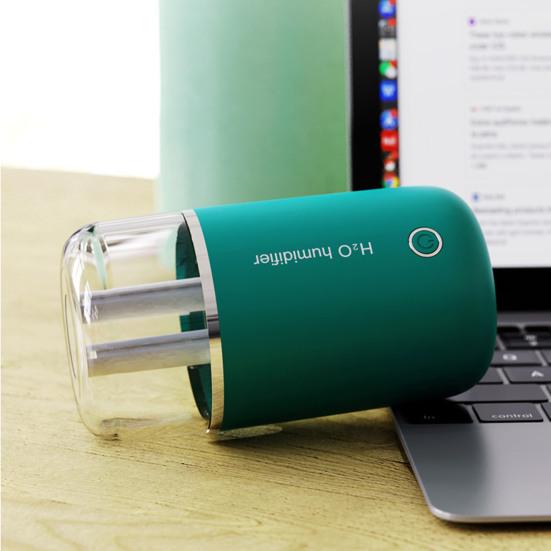 1200 мАч беспроводной настольный увлажнитель воздуха с двойным распылением, большой резервуар для воды, тяжелый туман, увлажнитель воздуха для сна