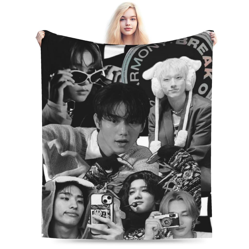 DUH! P1Harmony Kpop Music Album Blanket Fleece Cozy Soft Throw Blankets for Bed Bedding Throws