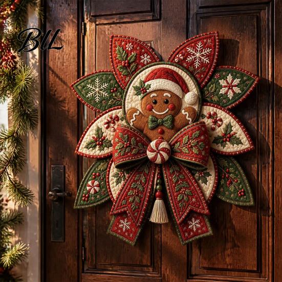 Easy Sewing Kits for Adults Christmas Quilt Bow DIY Kit, 3D Handmade Decorative Ornament, Pre-cut Ornament Making Kit Fabric And Step-by-Step