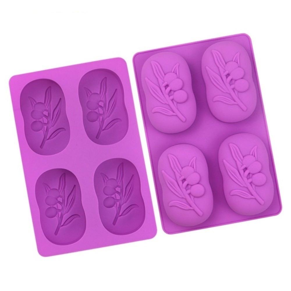 Olive Branch Leaves Shaped Mold 4-Cavity Handmade Candle Mold New Baking Cake Mold Candle Making