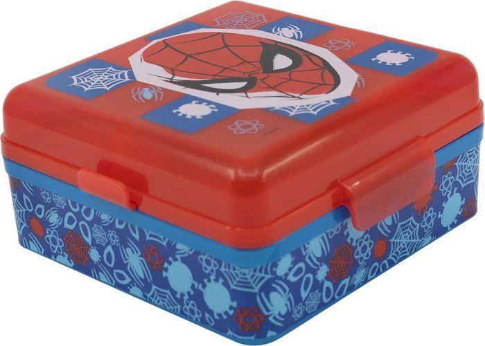Vehicule Porteur Tataway Boîte à Sandwich en Plastique pour Enfants Marvel Spiderman Rouge avec Plusieurs Compartiments
