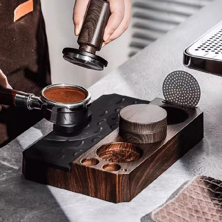 Coffee Tamper Station Multifuntional ABS Tamping Station Coffee Tamping Stand ABS Texture Present for Coffee Enthusiasts