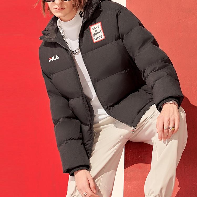 FILA Down Jacket Winter Unisex Jet Black Women's F11U149902F-BK