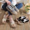 Women's Ethnic Linen Canvas Shoes - Old Beijing Style, Round Toe, Flat & Lightweight Sole, Soft Sole, Casual Style Shoes